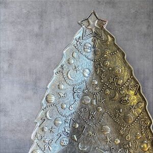 Silver tree Xmas theme tray